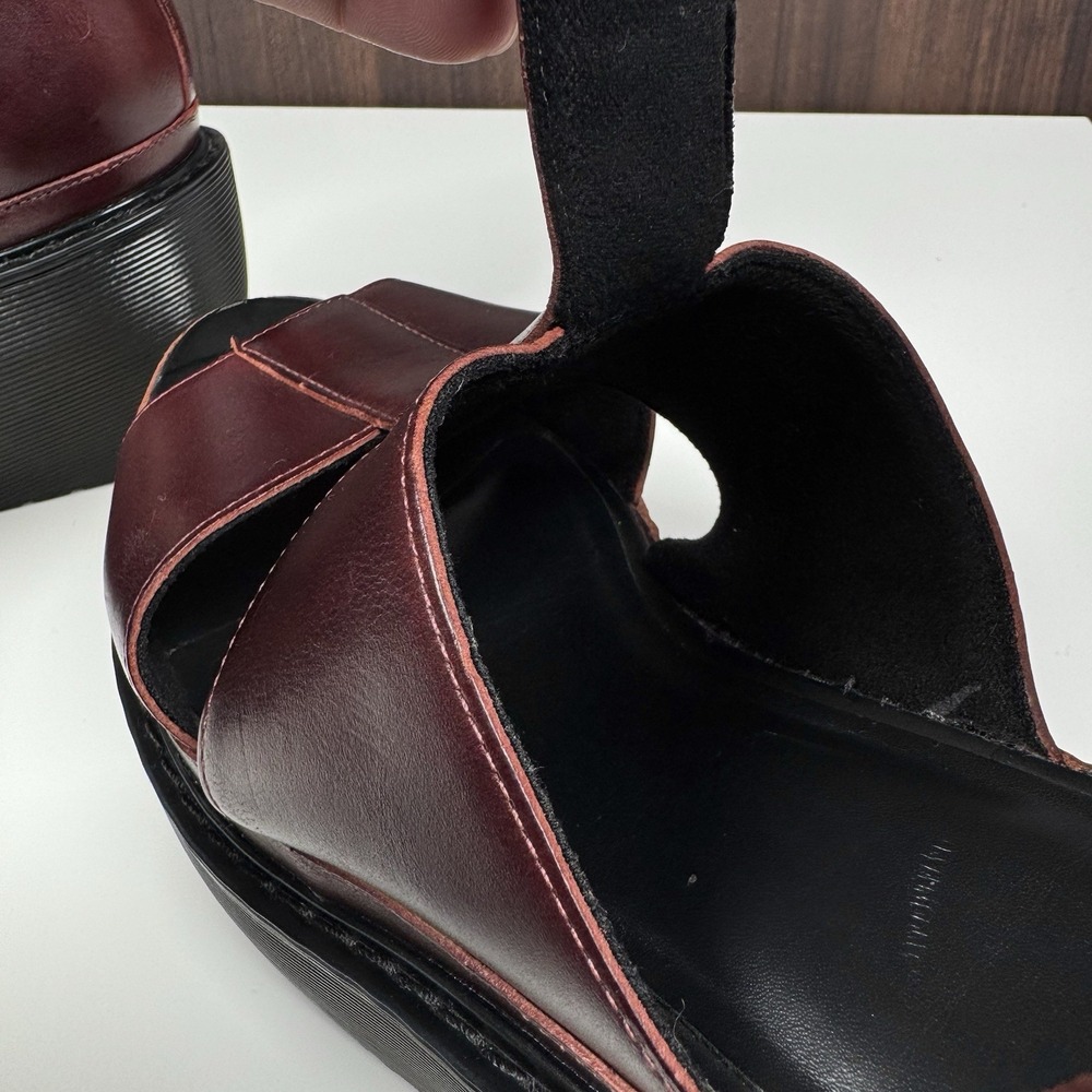 Dr. Martens Bessie Platform Leather Wedge Sandals Womens US 9 Oxblood Gladiator - Picture 16 of 16